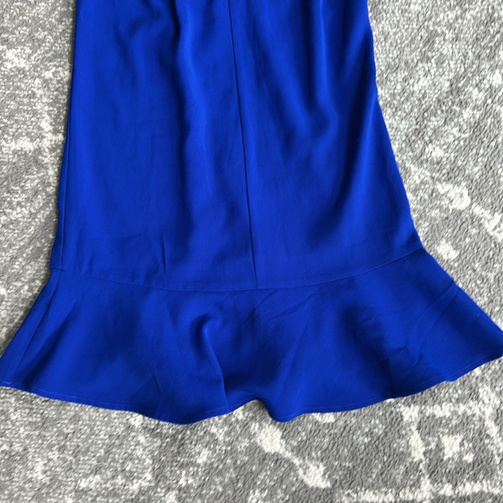 Anthropologie Greylin Brand Cobalt Blue Sleeveless flutter Dress - Picture 10 of 16